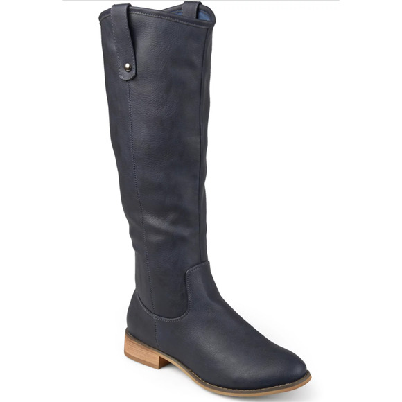 Journee Collection Women's Taven Wide Calf Western Boots Size 8 Blue NWT - Picture 1 of 5